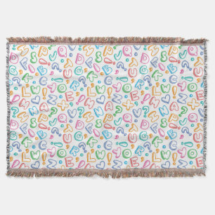 alphabet pattern throw blanket