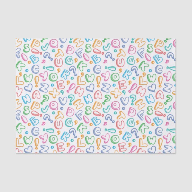 alphabet pattern tissue paper (Front)
