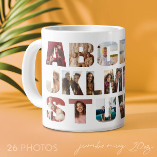Alphabet Photo Collage - Level Difficult Large Coffee Mug