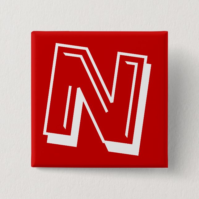 Alphabet Pin - Letter N - Red (Front)