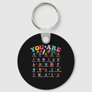 Alphabet Positive Affirmations Back To School Teac Keychain