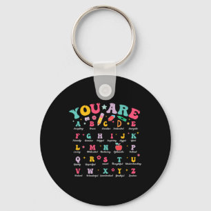 Alphabet Positive Affirmations Back To School Teac Keychain