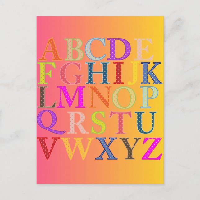 Alphabet Postcard (Front)