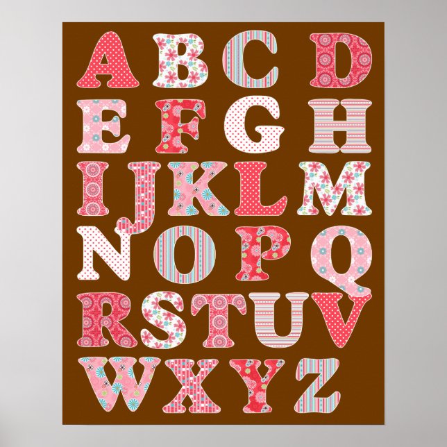 Alphabet Poster for Girl (Front)