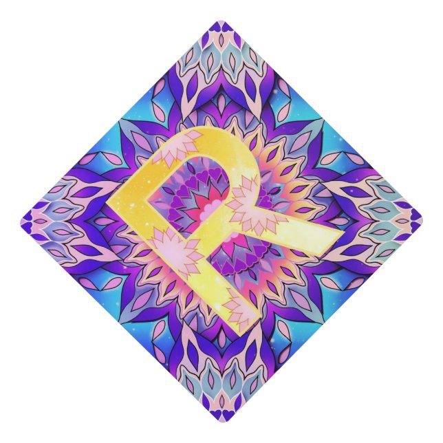 Alphabet R Graduation Cap Topper (Front)