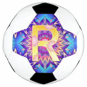 Alphabet R mandala Soccer Ball