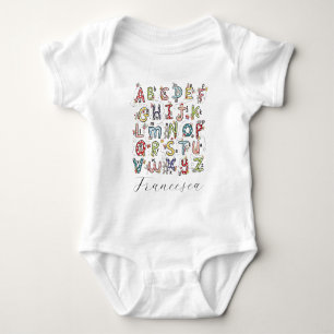Alphabet Rabbits, Butterflies, Fairies & Flowers  Baby Bodysuit