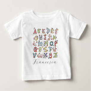 Alphabet Rabbits, Butterflies, Fairies & Flowers  Baby T-Shirt