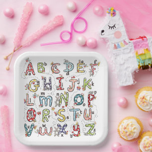 Alphabet Rabbits, Butterflies, Fairies & Flowers  Paper Plate