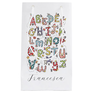 Alphabet Rabbits, Butterflies, Fairies & Flowers Small Gift Bag