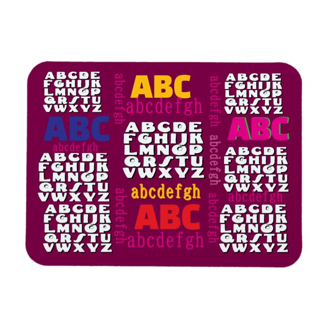 Alphabet Rainbow Wine Refrigerator    Magnet (Horizontal)