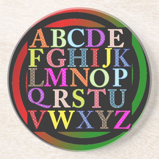 Alphabet Sandstone Coaster (Front)