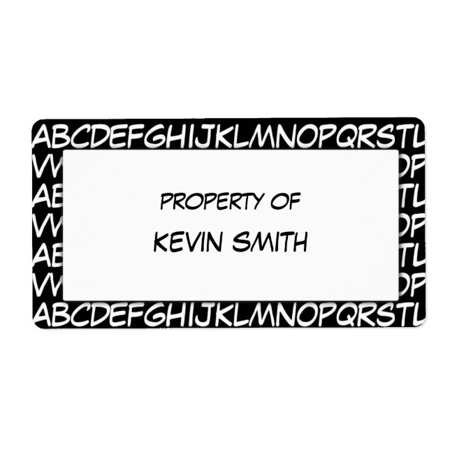 Alphabet School Labels (Front)