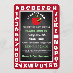 Alphabet "School's Out" Summer Playdate Invitation