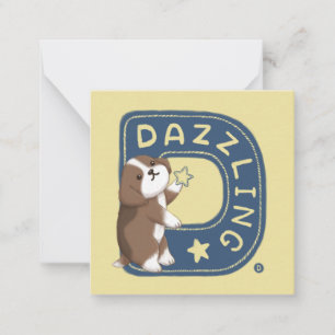 Alphabet Series: "D" Dazzling Beagle Illustration Card