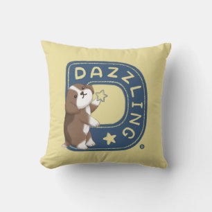 Alphabet Series: "D" Dazzling Beagle Illustration Throw Pillow