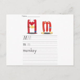 Alphabet sheet postcard