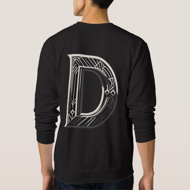 Alphabet Shirt with Letter D Basic Sweatshirt (Back)