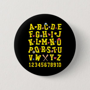 Alphabet Softll Abcs Numbers Letters Kids Boy Girl 2 Inch Round Button