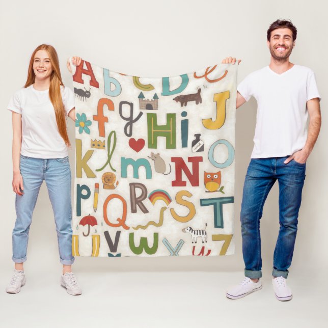 Alphabet Soup Fleece Blanket (In Situ)