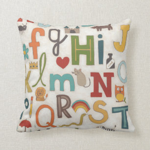 Alphabet Soup Throw Pillow