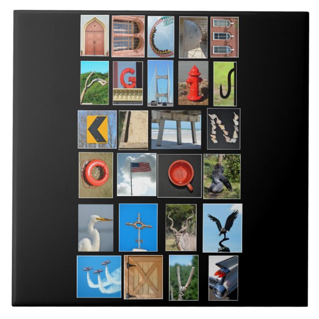 Alphabet spelled out with picture letters tile (Front)