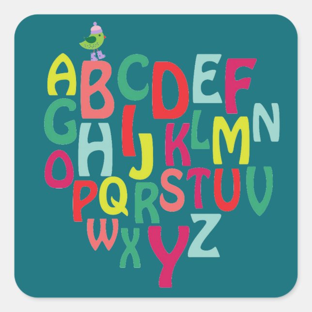 Alphabet Square Sticker (Front)