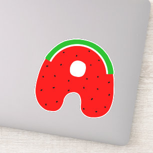 Alphabet Sticker, Letter A Sticker, Watermelon