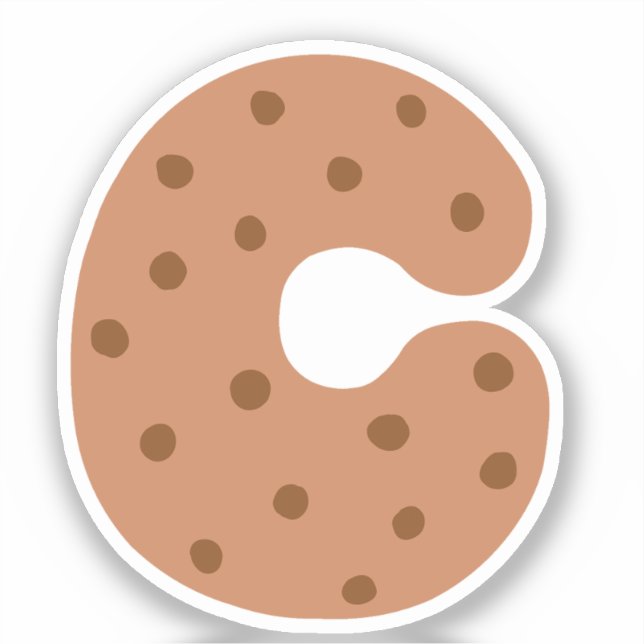 Alphabet Sticker, Letter C Sticker, Cookie  (Front)