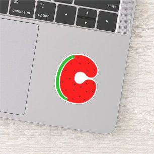 Alphabet Sticker, Letter C Sticker, Watermelon