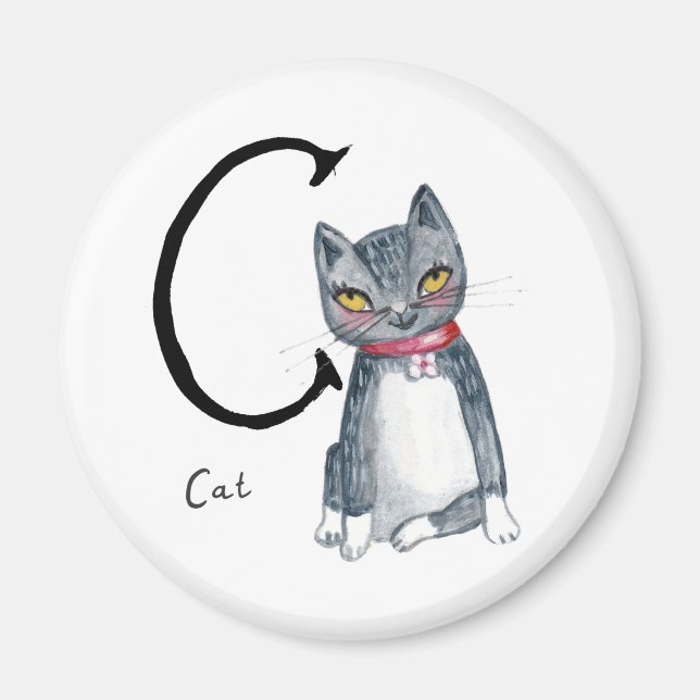 Alphabet storybook abc C for cat Magnet (Front)