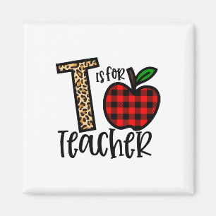 Alphabet T Is For Teacher Love Apple Magnet