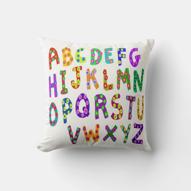Alphabet Throw Pillow (Front)