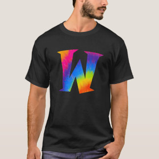 Alphabet Tie Dye Centre Big Letter W T-Shirt