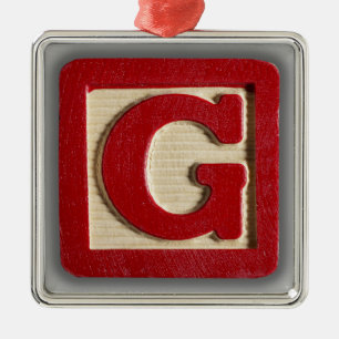 Alphabet Toy Block G Metal Ornament