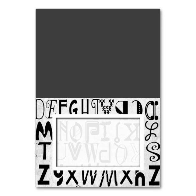 Alphabet Typography Tented Name Place Cards (Front)