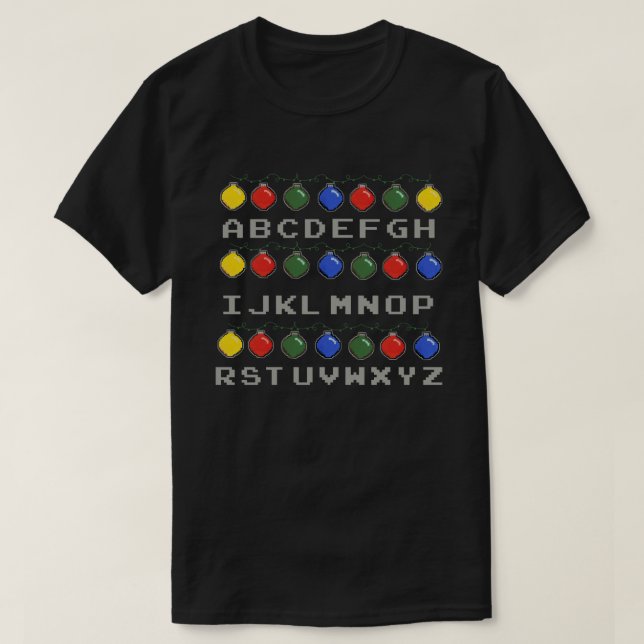 Alphabet Ugly Sweater Winter Family Christmas Boys (Design Front)