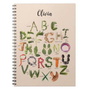 Alphabet végétal cahier de nourriture mignon pour 