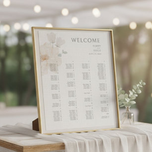 Alphabet Watercolor Floral Wedding Seating Chart