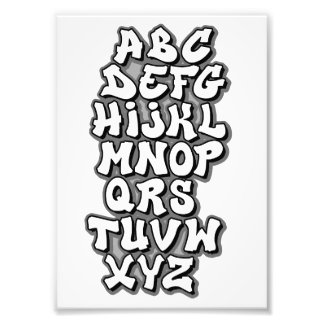 Alphabet White / Grey Photo Print