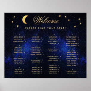 Alphabetical Celestial Wedding Stars Seating Chart