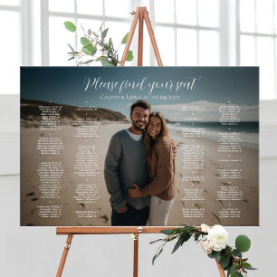 Alphabetical elegant photo wedding seating chart