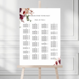 Alphabetical Order Autumn Wedding Seating Chart 