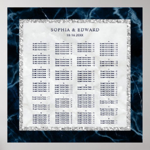 ALPHABETICAL ORDER Marble Wedding Seating Chart