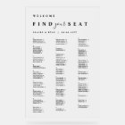Alphabetical Seating Chart Frosted Acrylic Sign 