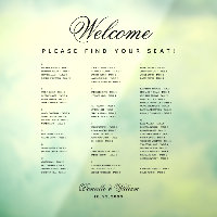 Alphabetical Transparent Wedding Seating Chart 