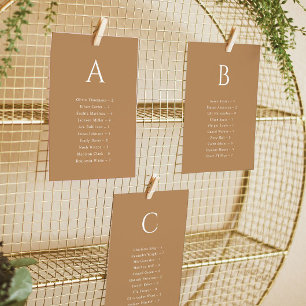 Alphabetical Wedding Terracotta Seating Chart Card