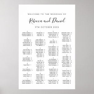 Alphabetical Welcome Wedding Seating Chart