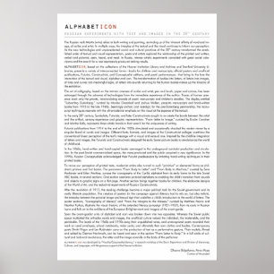 ALPHABETICON. Russian Experiments... (Intro text) Poster
