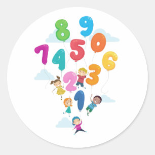 Alphabets & Numbers Classic Round Sticker